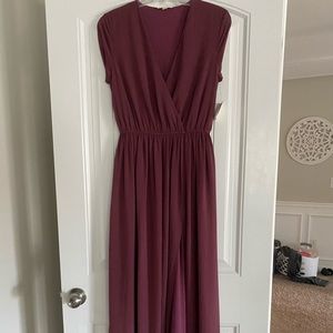 Maroon Chiffon Bridesmaid Dress
